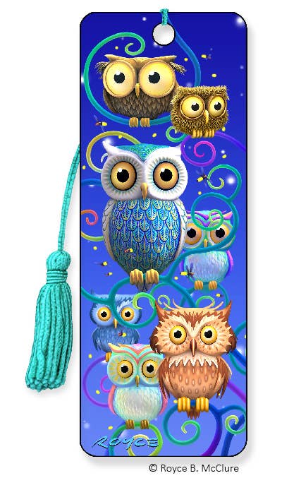 Night Owls 3D Bookmark - A Little Bookish