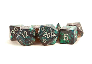 Stardust Acrylic Polyhedral Dice Set (8 Options): Gray/Silver