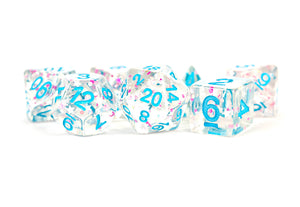 16mm Resin Polyhedral Dice Set - Colorful 18 Colors: Rainbow