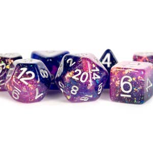 Colorful Eternal Resin Polyhedral DND Dice Set (4 Colors): Eternal Teal/Black