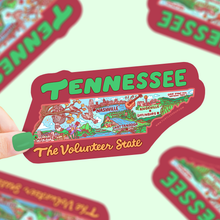 Load image into Gallery viewer, Tennessee Map Art Volunteer State Car Decal Vinyl Sticker
