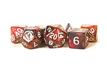 Load image into Gallery viewer, Stardust Acrylic Polyhedral Dice Set (8 Options): Supervolcano