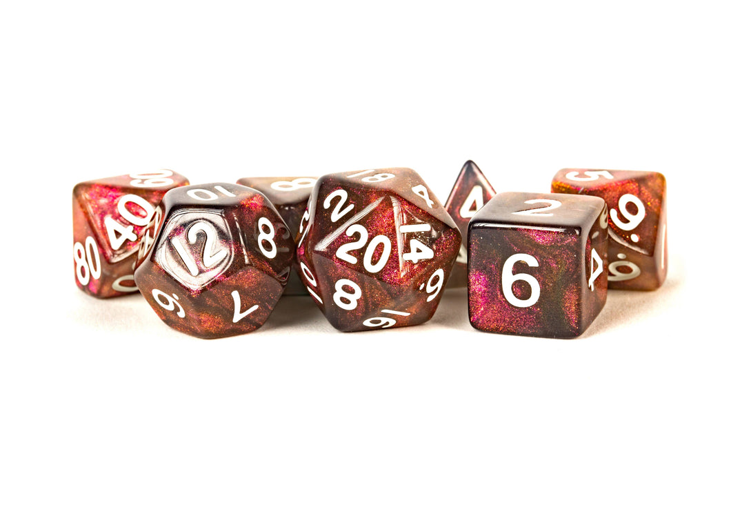 Stardust Acrylic Polyhedral Dice Set (8 Options): Supervolcano