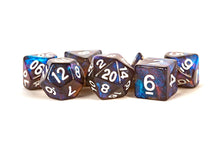 Load image into Gallery viewer, Stardust Acrylic Polyhedral Dice Set (8 Options): Supervolcano