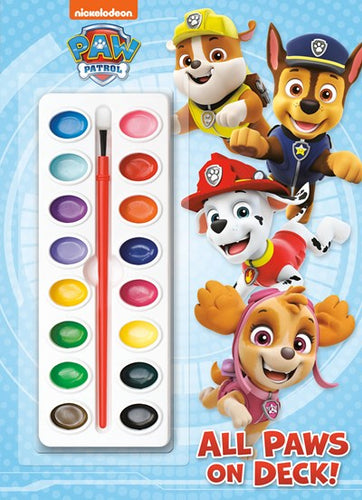 All Paws on Deck! (Paw Patrol) : Activity Book with Paintbrush and 16 Watercolors