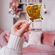 Load image into Gallery viewer, Let’s Go Thrifting Vintage Shopping Cart Sticker