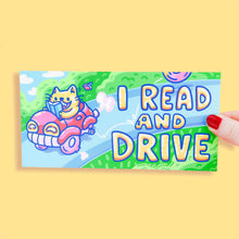 Load image into Gallery viewer, I Read And Drive Funny Book Gift Vinyl Bumper Car Sticker