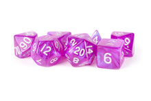 Load image into Gallery viewer, Stardust Acrylic Polyhedral Dice Set (8 Options): Supervolcano