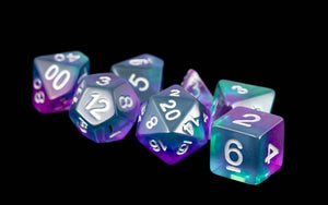 16mm Resin Polyhedral Dice Set - Colorful 18 Colors: Rainbow