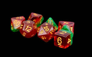 16mm Resin Polyhedral Dice Set - Colorful 18 Colors: Rainbow