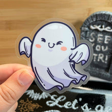 Load image into Gallery viewer, Happy Ghost Clear Sticker, 3-inch
