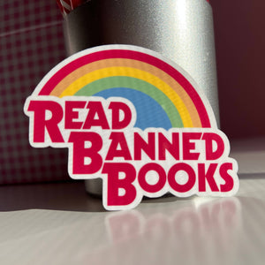 Read Banned Books Rainbow Sticker