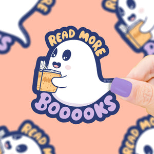 Read More Books Spooky Ghost Reading Gift Vinyl Sticker