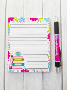 Floral Book Stack Notepad