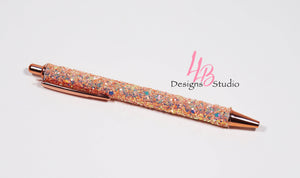 Stationary Pen | Sunset Confetti Clickable Pen | Black Ink | SKU # PEN51