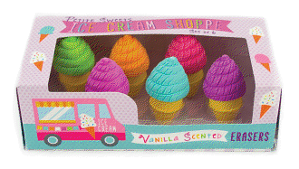 Petite Sweets Ice Cream Scented Erasers - Set of 6